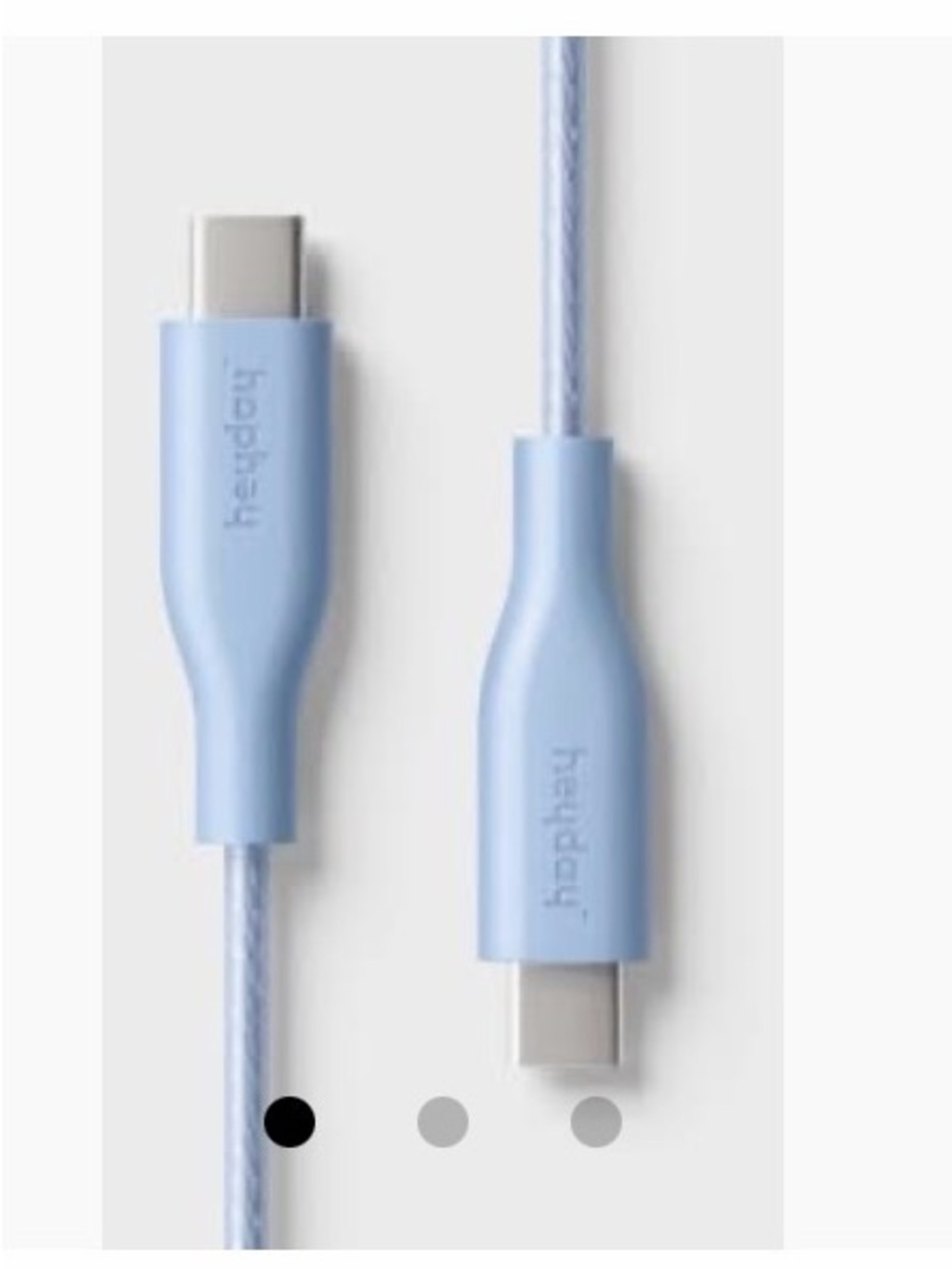 heyday Light Blue USB-C to USB-C Cable